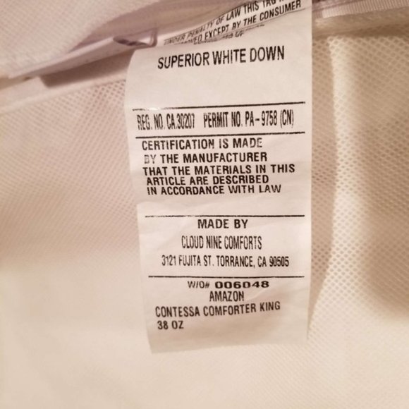 NWT Cloud Nine King Superior 38-Oz 550 Fill Goose Down Cotton Comforter - Picture 4 of 4